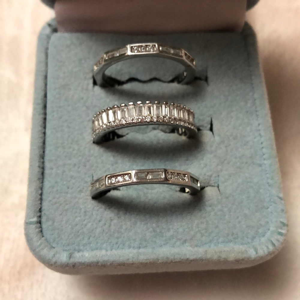 Sterling Silver & CZ Stack Rings